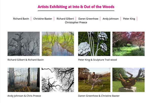 Artists Exhibiting at Into & Out of the Woods